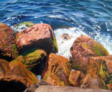 Point Judith Seascape Study, 18″ x 24″, Oil on Canvas, 2011, by Artist Charles C. Clear III