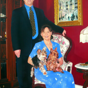 Formal Portrait Painting of Virginia Couple by Artist Charles C. Clear III