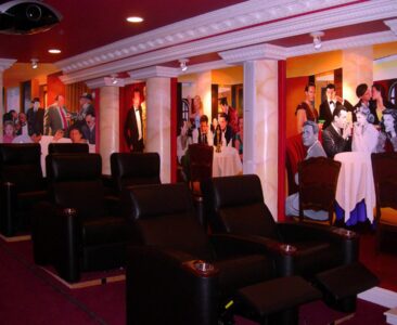 Movie Star Mural painted in home theater of private residence in Lincoln, Rhode Island by Artists Charles C. Clear III and Bonnie Lee Turner