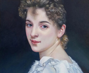 Gabrielle Cot Portrait by Charles C. Clear III for Fakes and Forgeries Art Exhibit at Newport, RI Gallery