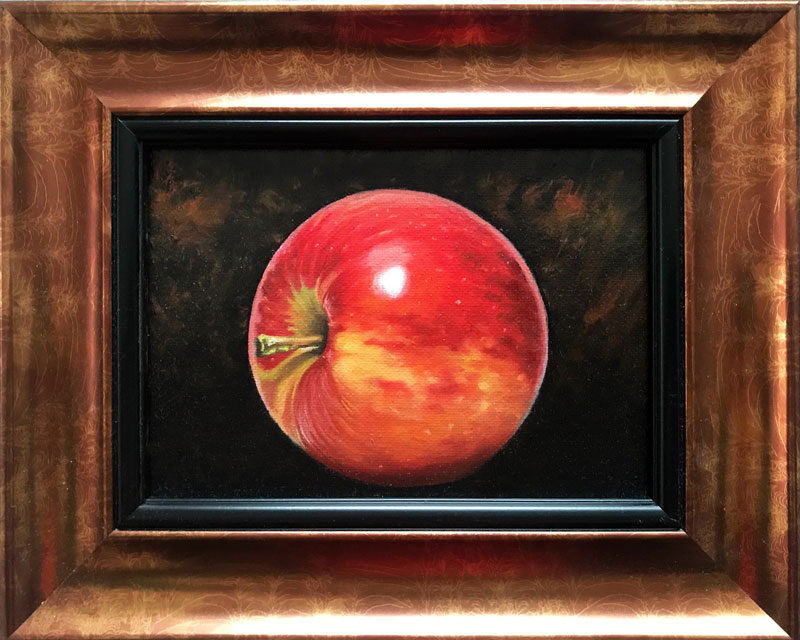 Still Life with Apple Painting by Rhode Island Artist Charles C. Clear III