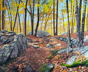 Commissioned oil painting of Wolf Hill Forest preserve in Smithfield Rhode Island by Artist Charles C. Clear III